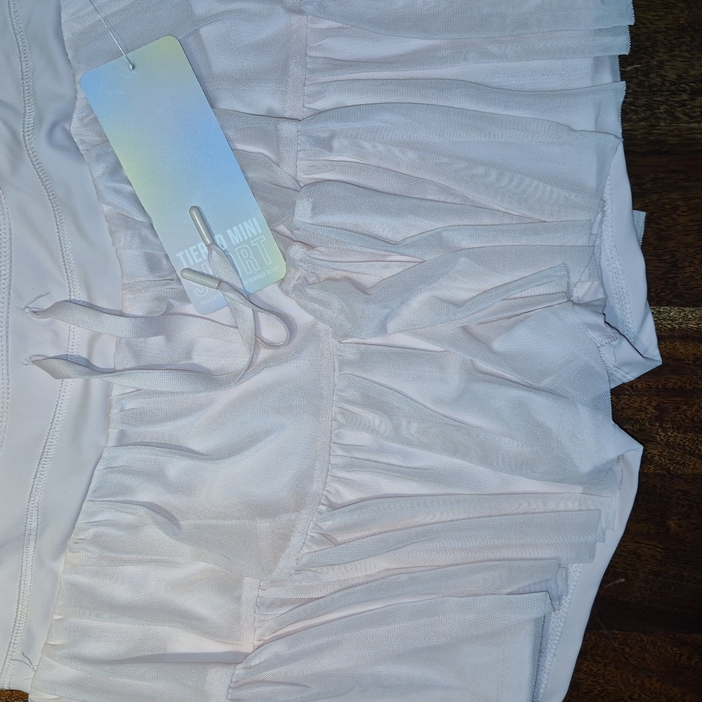 NWT Ruffled Sheer Pink Mini Skort